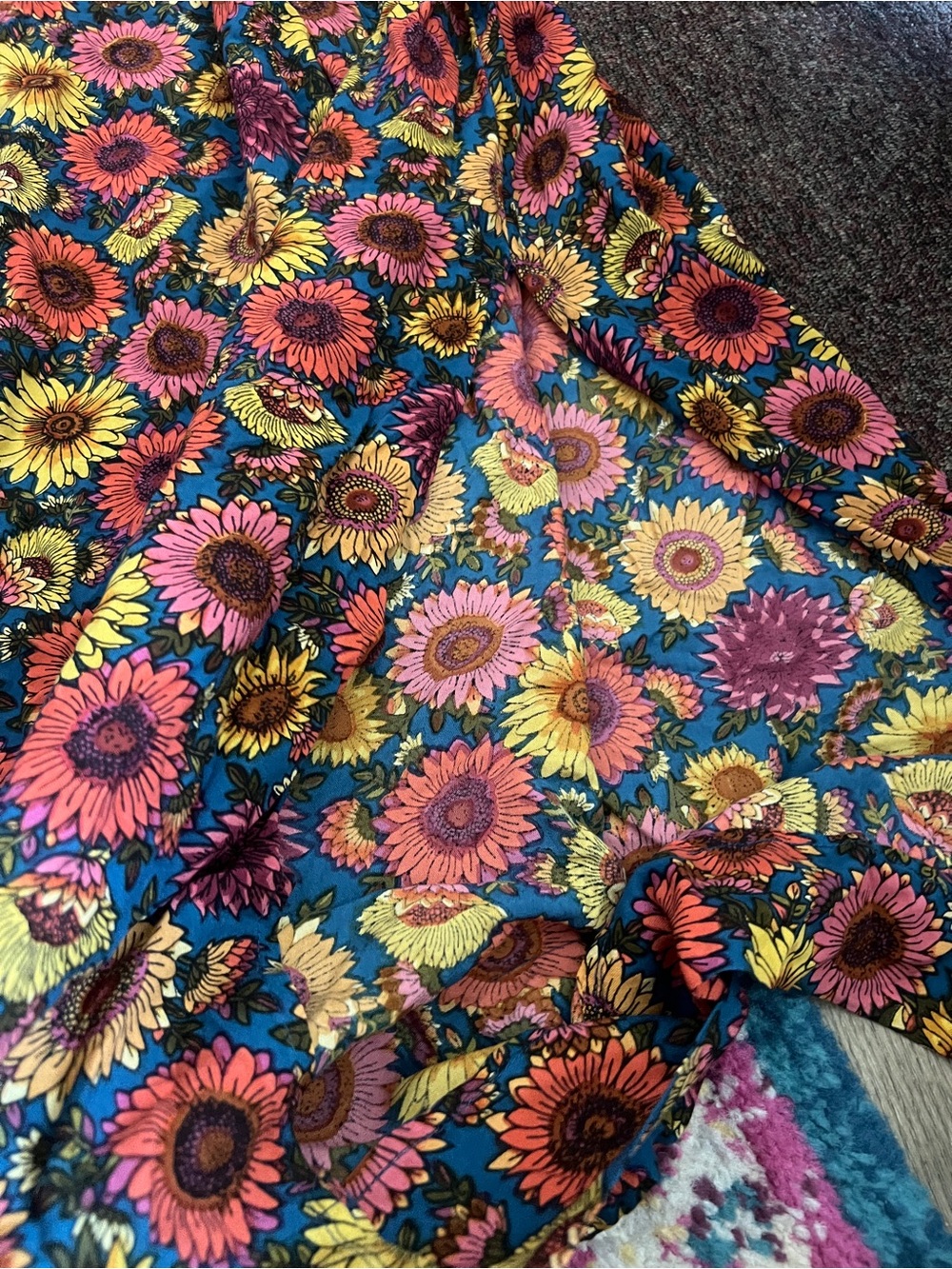 Natural Life Patti Tie-Front Maxi Dress Sunflower Floral Size M Bobo Hippie - Picture 12 of 14